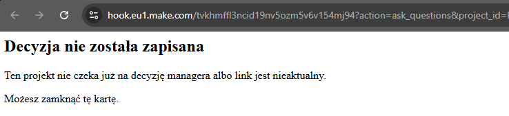 Link decyzyjny użyty ponownie
