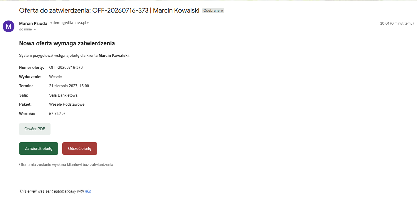 Mail do pracownika z przyciskami akceptacji